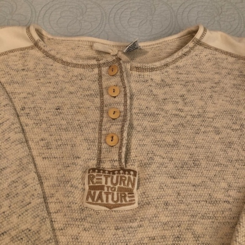 Return to Nature Henley shirt. Size large.